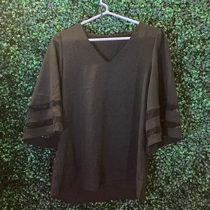 Black V-Neck top translucent